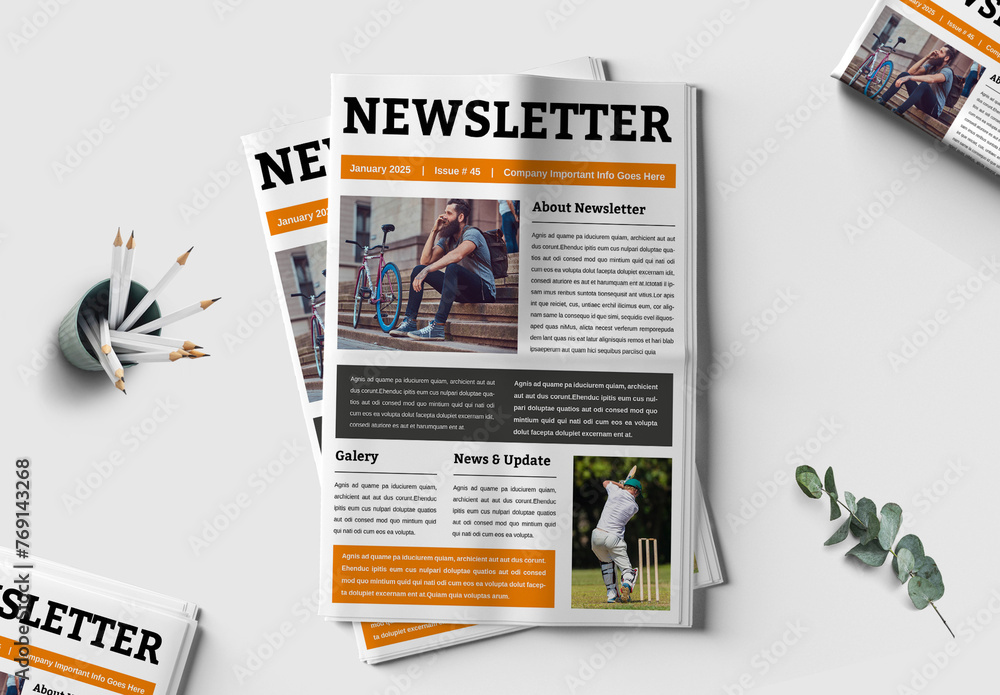 Newsletter Template Stock Template | Adobe Stock