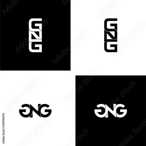 gng initial letter monogram logo design set