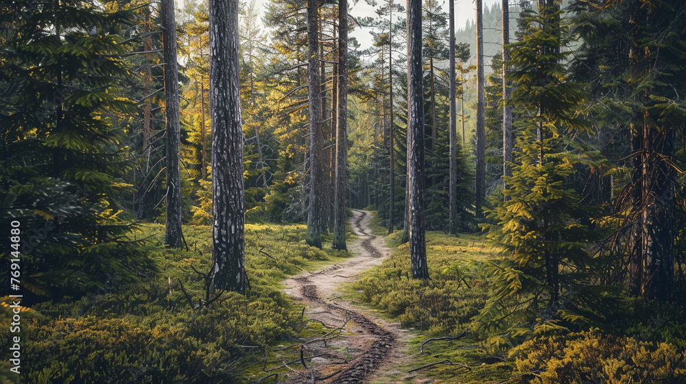 Obraz premium Sustainable Management of Forest Areas: Balancing Use and Conservation