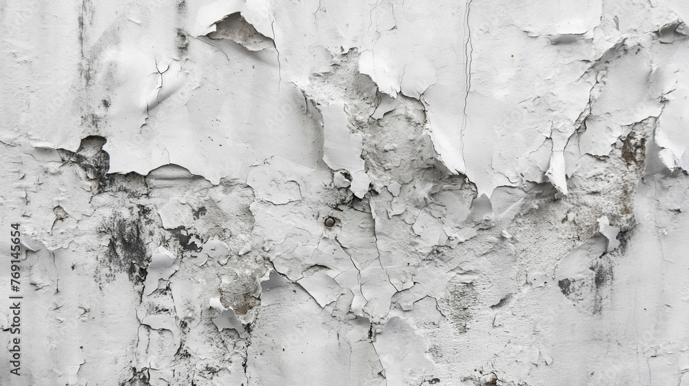 Vecchio muro rovinato verniciato di bianco  - obrazy, fototapety, plakaty 