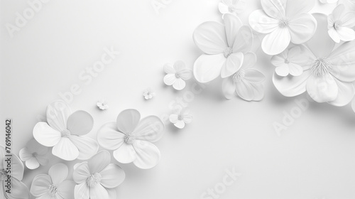 Sfondo bianco con fiori bianchi photo