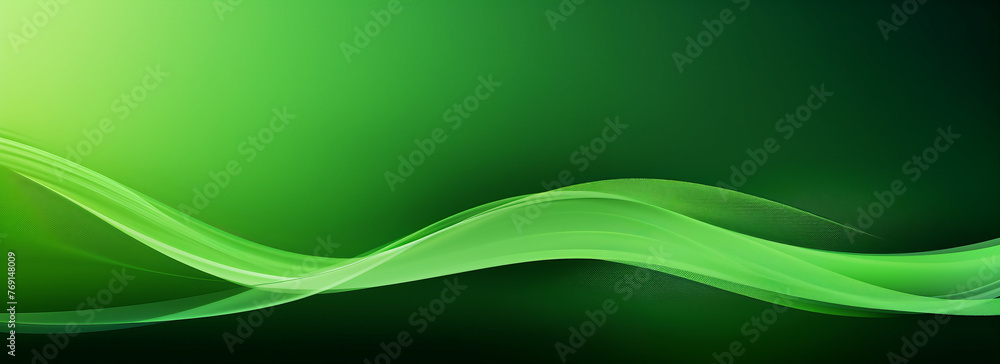 Fototapeta premium Green Smooth Graphic Abstract Lines Background Banner