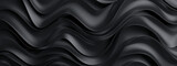 Wavy Black Metallic 3D Background, Generative AI.