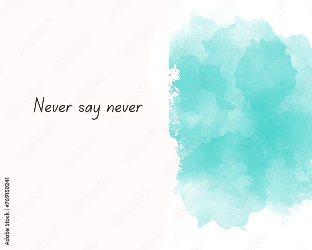The turquoise fog background with inscription