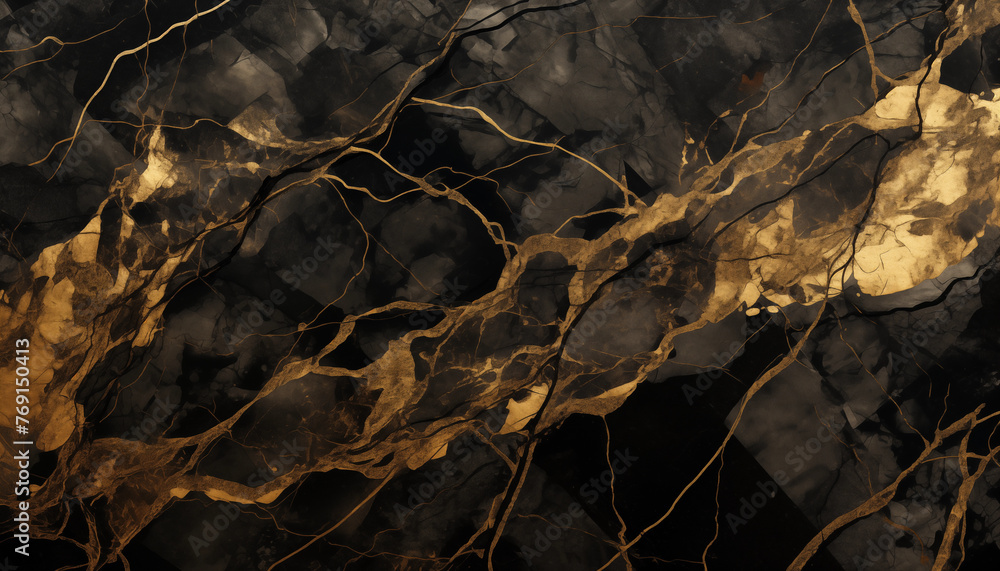 Gold and Black marble background