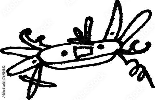 DIY reparation doodle. Hand drawn vector illustration. Pocketknife Switzerland 