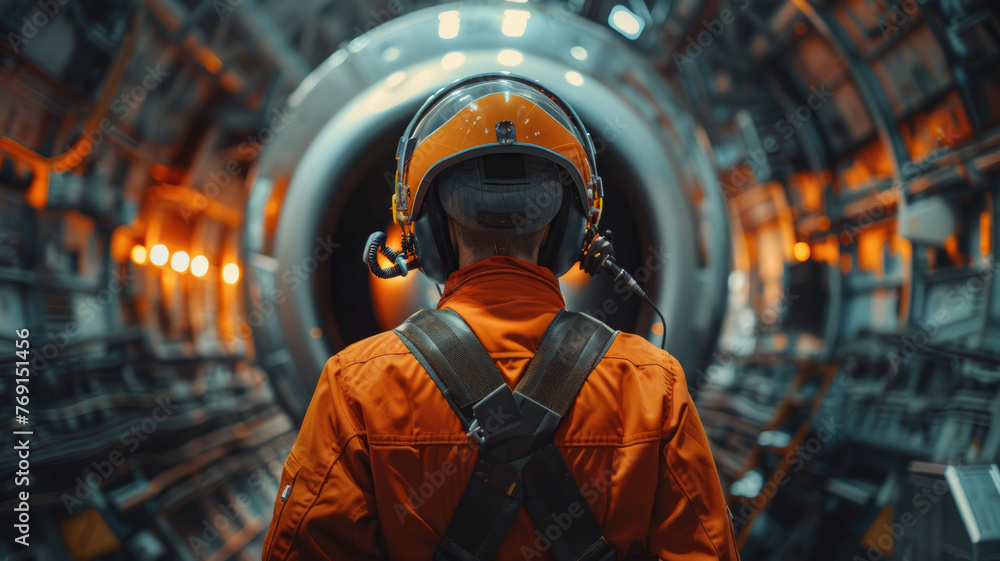 An air operator performing in aircraft turbine, safety inspection,generative ai An air operator performing in aircraft turbine, safety inspection,generative ai