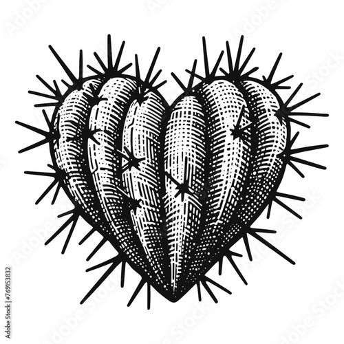 cactus heart sketch