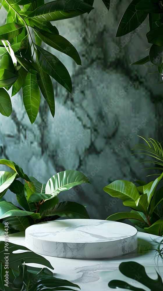 Natural Stone Podium in Green Setting Natural Stone Podium in Green Setting