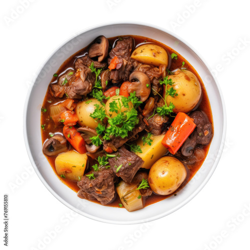 A Bowl of Beef Stew Isolate...