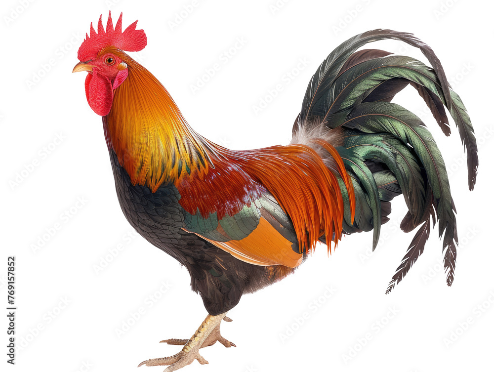 ameraucana rooster, cutout, png isolated transparent background