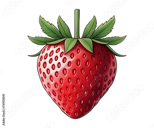Illustration of strawberry with transparent background
