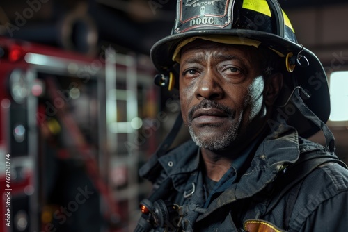 Portrait of a middle aged male fire fighter © Vorda Berge