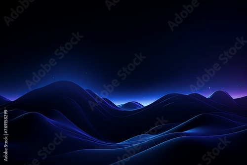 dark background illustration with indigo fluorescent lines, in the style of realistic indigo skies, rollerwave