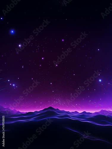 dark background illustration with purple fluorescent lines, in the style of realistic purple skies, rollerwave