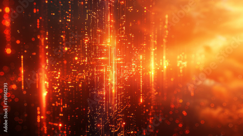 an abstract technical inspired background image in a orange generative ai