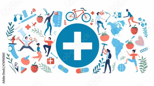 Global Wellness: World Health Day Vector Illustration