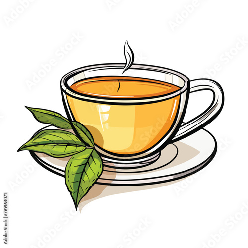 Tea logo. Isolated tea on white background cartoon