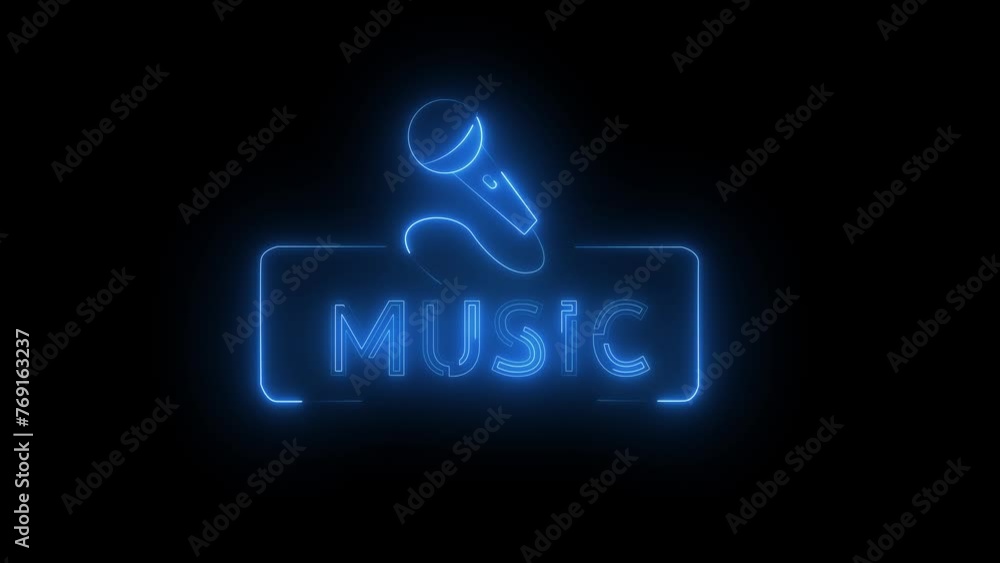 Glowing neon line Microphone icon isolated on black background. Glowing neon line Microphone icon isolated on black background.