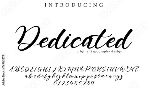 Dedicated Font Stylish brush painted an uppercase vector letters, alphabet, typeface