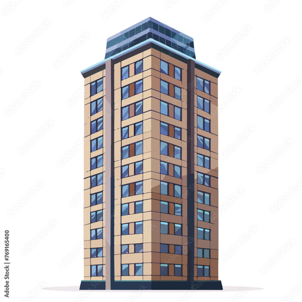 Tower building isolated cartoon vector illustration