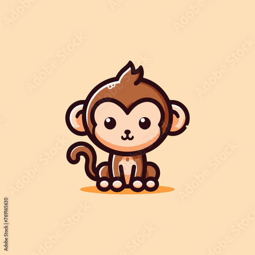 Lively Monkey Frolic on Warm Orange Setting