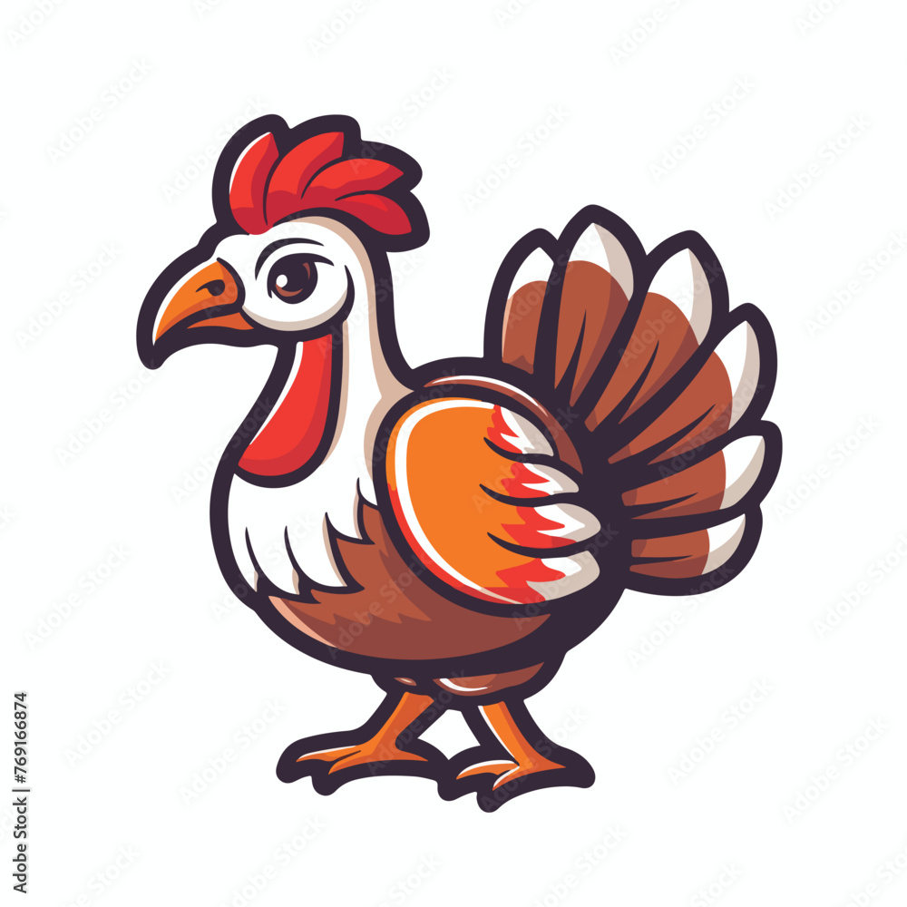 Turkey logo. Isolated turkey on white background. B