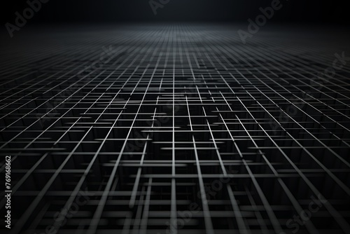 grid thin gray lines with a dark background in perspective  © Celina