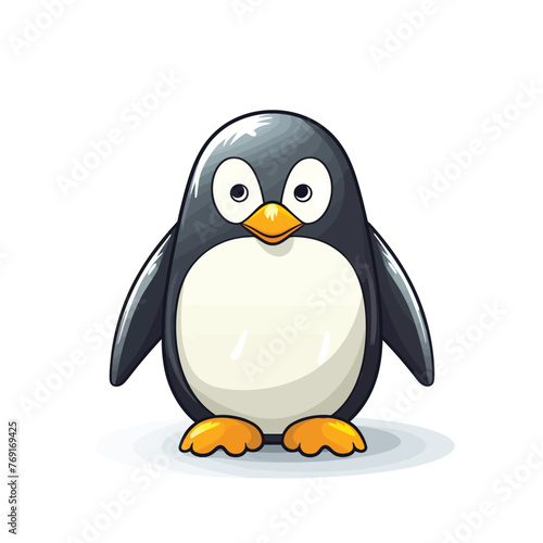 cute Penguins,simple,minimalism,flat color,vector illustration,thick outlined,white background © alex