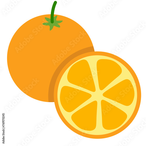 color isolated citrus fruit orange in flat style in vector. image of natural healthy eco food.template for logo sticker poster print decor design