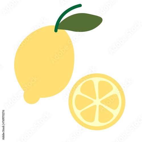 color isolated citrus fruit lemon in flat style in vector. image of natural healthy eco food.template for logo sticker poster print decor design