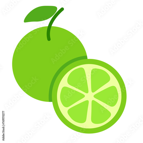 color isolated citrus fruit lime in flat style in vector. image of natural healthy eco food.template for logo sticker poster print decor design