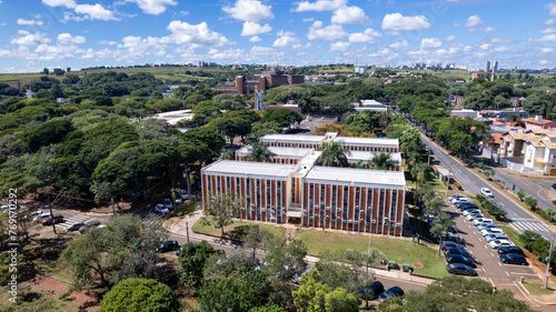 Aerial view of the Universidade Estadual de Campinas. Unicamp. In Campinas, Sao Paulo, Brazil. photo