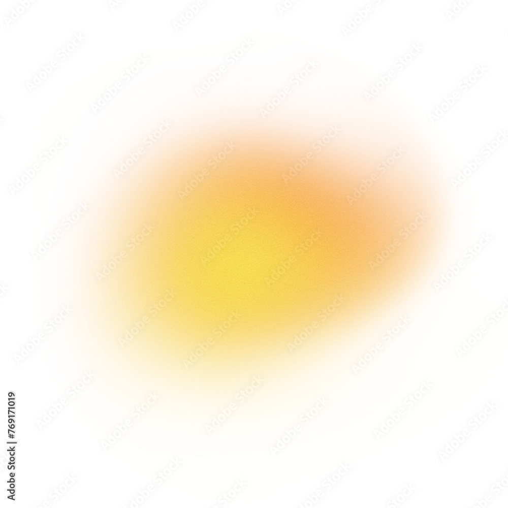 yellow blurred gradient shape on transparent background