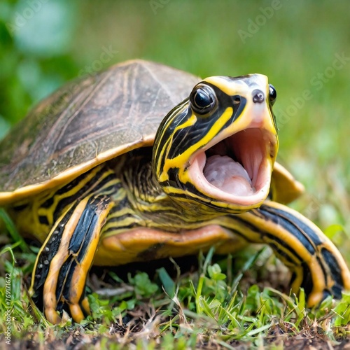 Box turtle with mouth open