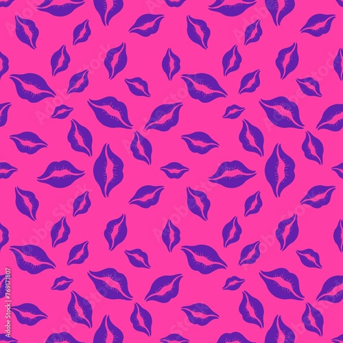 Summer print seamless lips pattern for wrapping paper and fabrics and pride textiles and party accessories