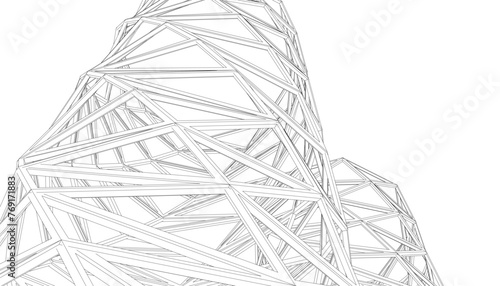 Building 3d structure. Architectural background. 