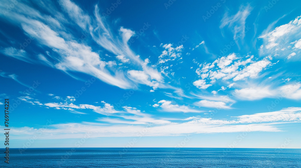 perfect sky and water of ocean. Generative Ai