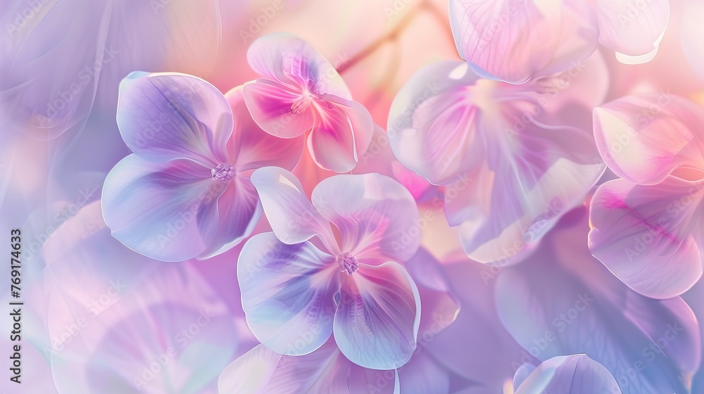Abstract floral vignette border, with soft gradients and subtle transitions for a dreamy atmosphere