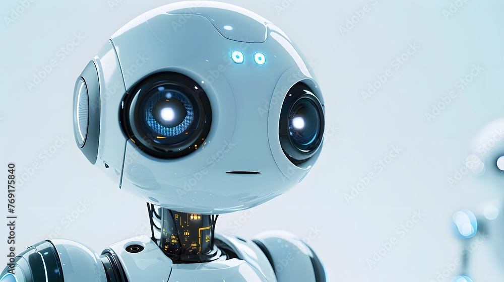 white robot on the white background white robot on the white background