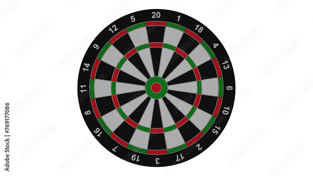 Dartboard for darts game isolated on transparent and white background. Darts concept. 3D render Dartboard for darts game isolated on transparent and white background. Darts concept. 3D render