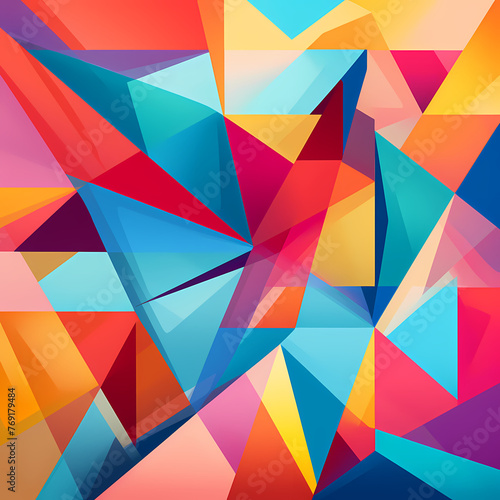 Abstract geometric patterns in bold vibrant colors