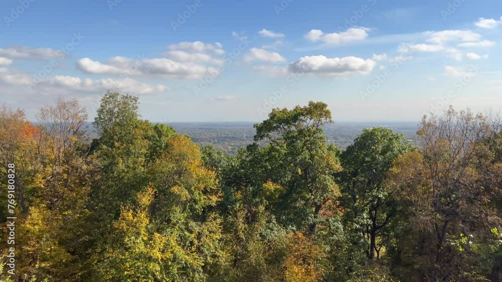 view from hill over New York City in the faraway in autumn view from hill over New York City in the faraway in autumn