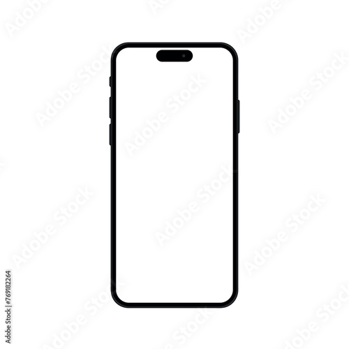 new smartphone mockup front view with negative space, flat vector illustration