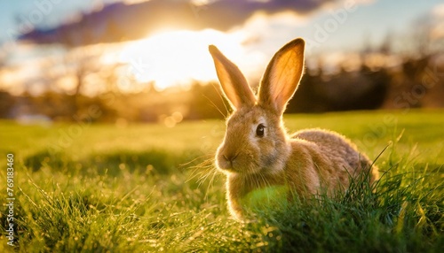 easter bunny in the grass