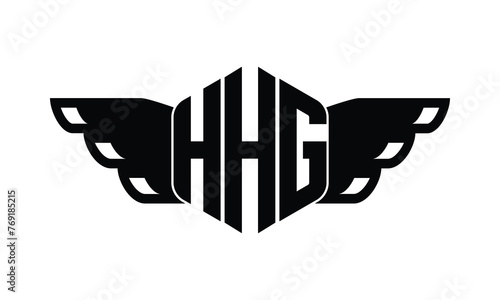 HHG polygon wings logo design vector template. photo