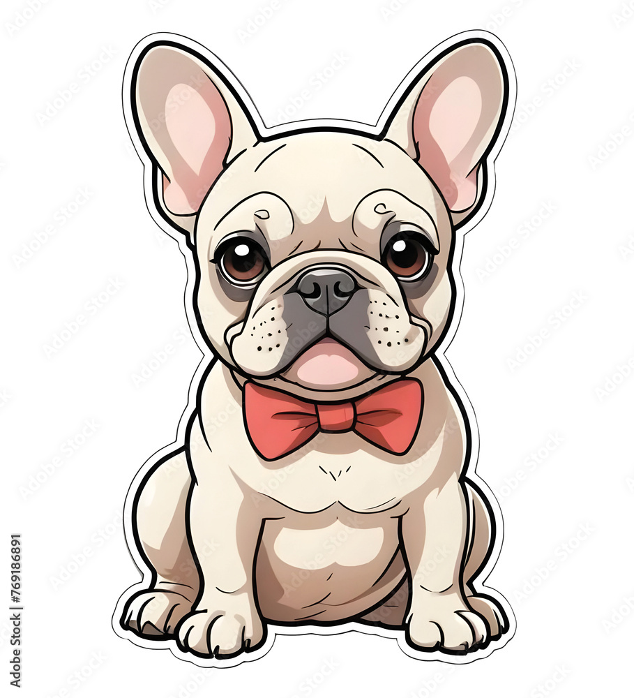French Bulldog. Perfect for stickers, t-shirts or Design templates. Generative AI. V32