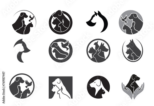 Creative Pets Animals Collection Logo Vector Icons Symbol Design Illustration