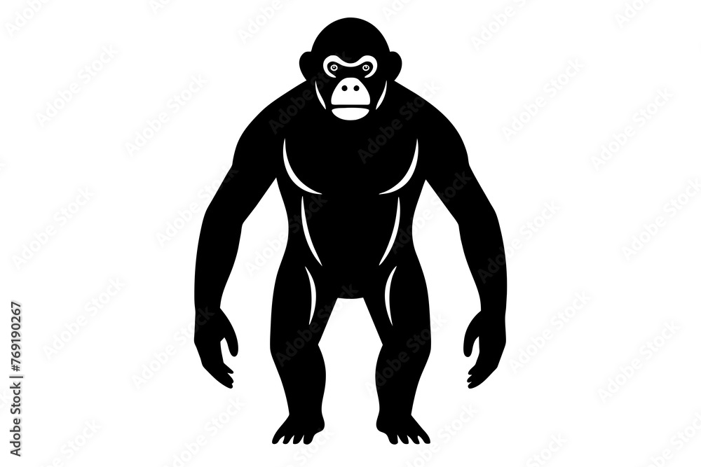 chimpanzee silhouette vector illustration chimpanzee silhouette vector illustration