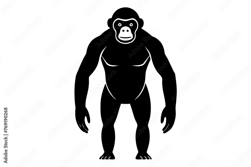 chimpanzee silhouette vector illustration chimpanzee silhouette vector illustration